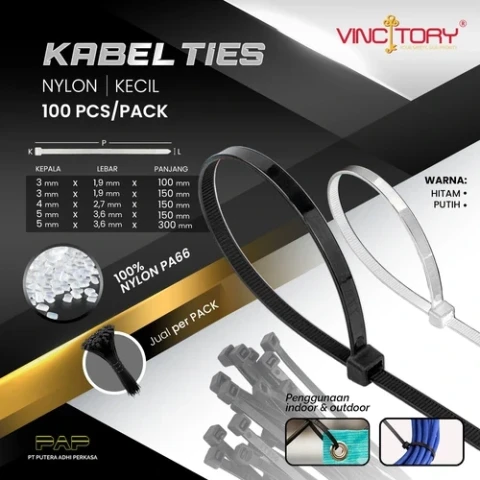 Vincitory Kabel Ties Hitam
