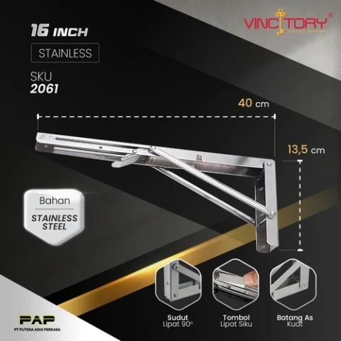 Vincitory Siku Rak Lipat Stainless