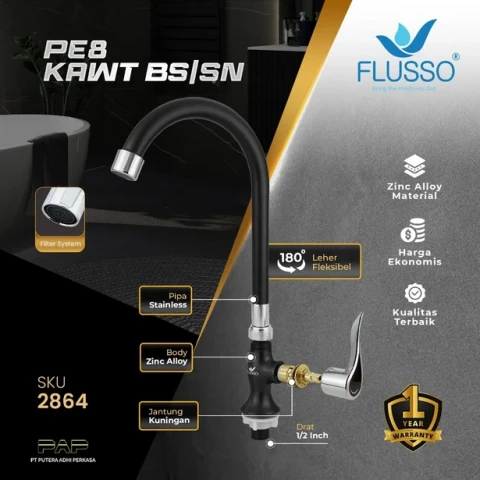 Flusso Kran PE8 KAWT BC/SN
