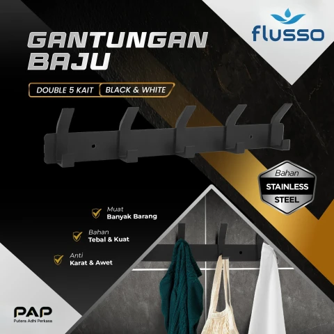 Flusso Fls Gantungan Baju Minimalis 5 Hook