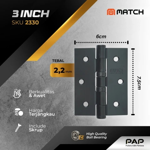 Match Engsel Besi Black