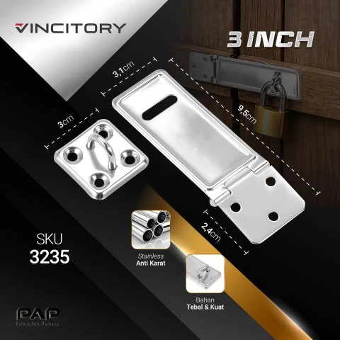 Vincitory Overpall Plat Tempat Gembok