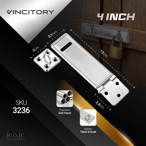 Vincitory Overpall Plat Tempat Gembok