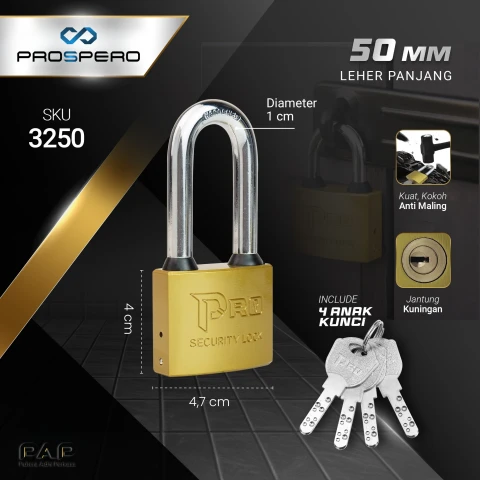Prospero Gembok Pro Komp Bintik 4Key LP