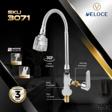 Veloce Kran ZE3 KAWT Flex Brass