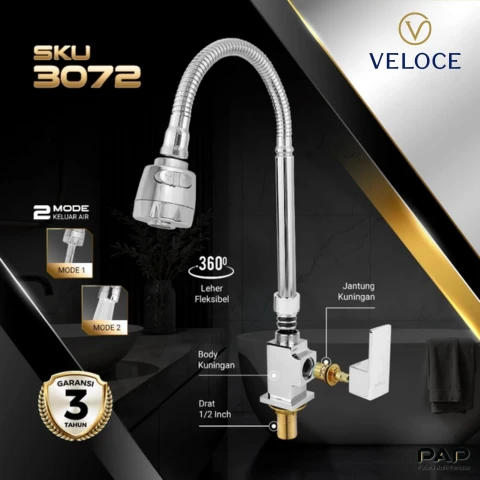 Veloce Kran ZE4 KAWT Flex Brass
