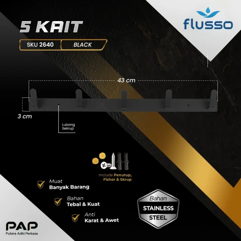 Flusso Gantungan Baju 5 Kait