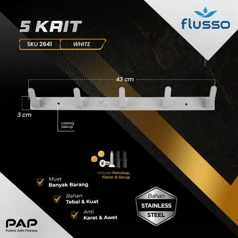 Flusso Gantungan Baju 5 Kait
