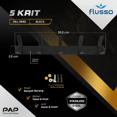 Flusso Gantungan Baju 5 Kait