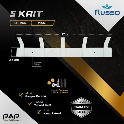Flusso Gantungan Baju 5 Kait