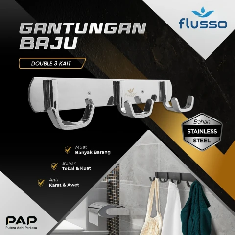 Flusso Gantungan Baju Double 3 Kait 103