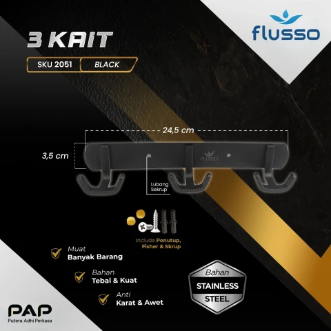 Flusso Gantungan Baju Double 3 Kait 103