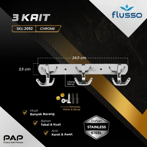 Flusso Gantungan Baju Double 3 Kait 103