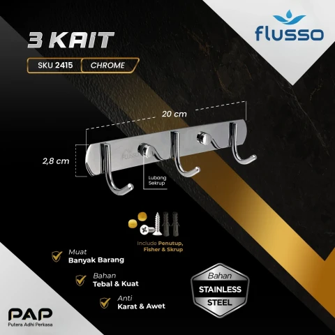 Flusso FLS Gantungan Baju 3 Kait, 5 Kait, dan 8 Kait