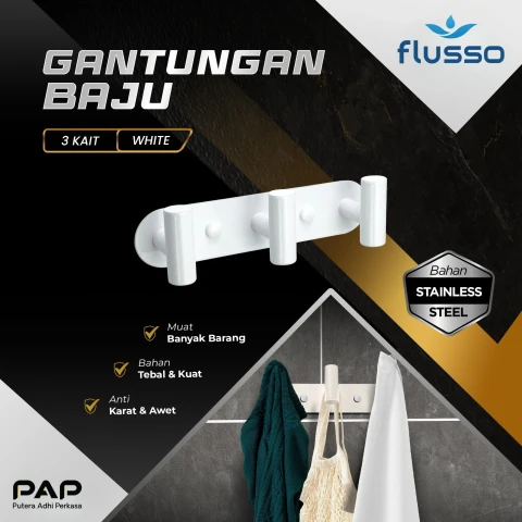 Flusso Fls Gantungan Baju Minimalis 3 Hook