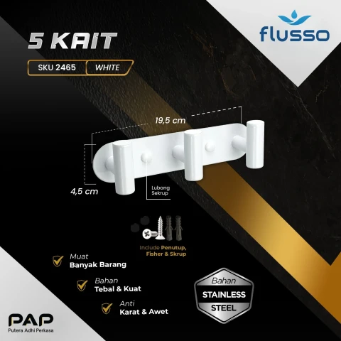 Flusso Fls Gantungan Baju Minimalis 3 Hook