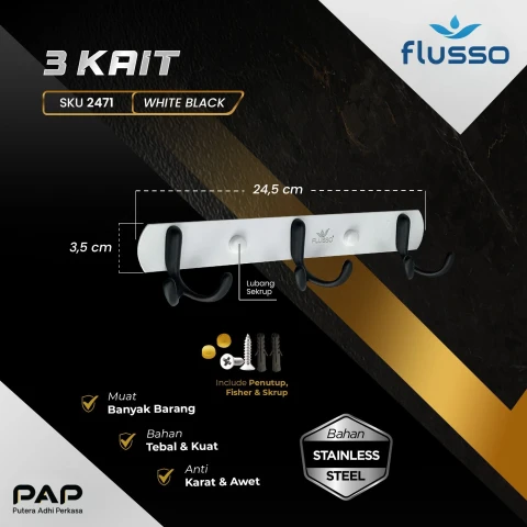 Flusso FLS Gantungan Baju 3 Kait dan 5 Kait