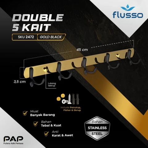 Flusso FLS Gantungan Baju 3 Kait dan 5 Kait