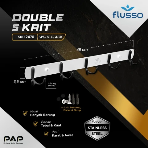 Flusso FLS Gantungan Baju 3 Kait dan 5 Kait